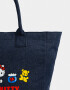Shopper Shopper Denim "hello Kitty" - Azul Gastado