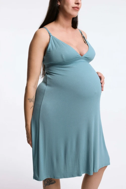 Camisón Maternal Gema Azul