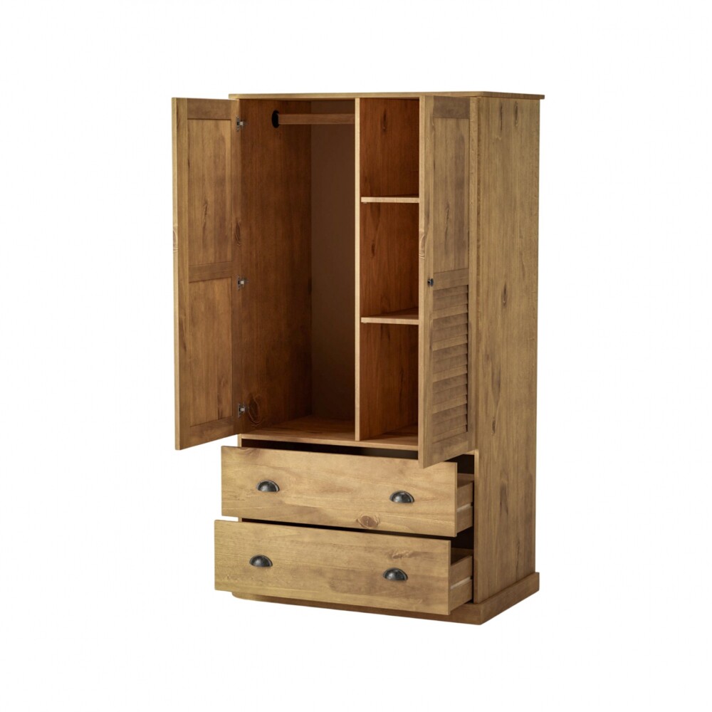 Ropero 2 Puertas - 2 Cajones - Línea Valenciana - Natural Ropero 2 Puertas - 2 Cajones - Línea Valenciana - Natural