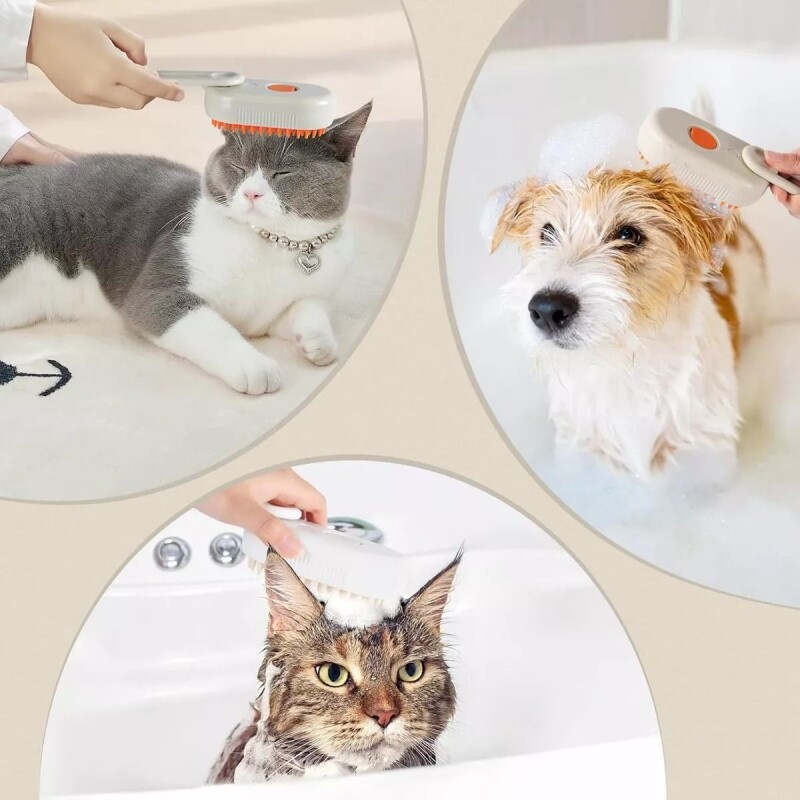 CEPILLO PEINE A VAPOR AUTOMÁTICO 3 EN 1 PARA PERROS Y GATOS RECARGABLE CEPILLO PEINE A VAPOR AUTOMÁTICO 3 EN 1 PARA PERROS Y GATOS RECARGABLE