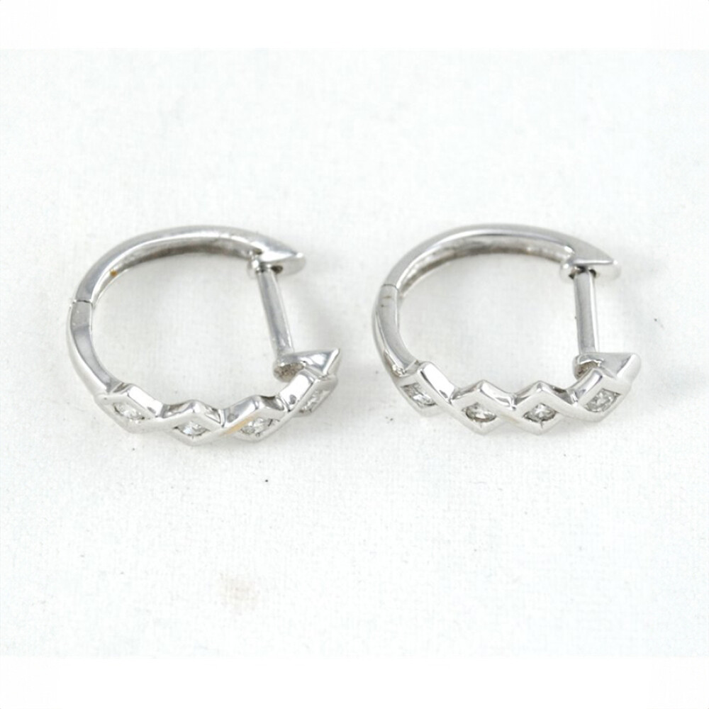 Caravanas En Oro Blanco 18K Con Brillantes Caravanas En Oro Blanco 18K Con Brillantes