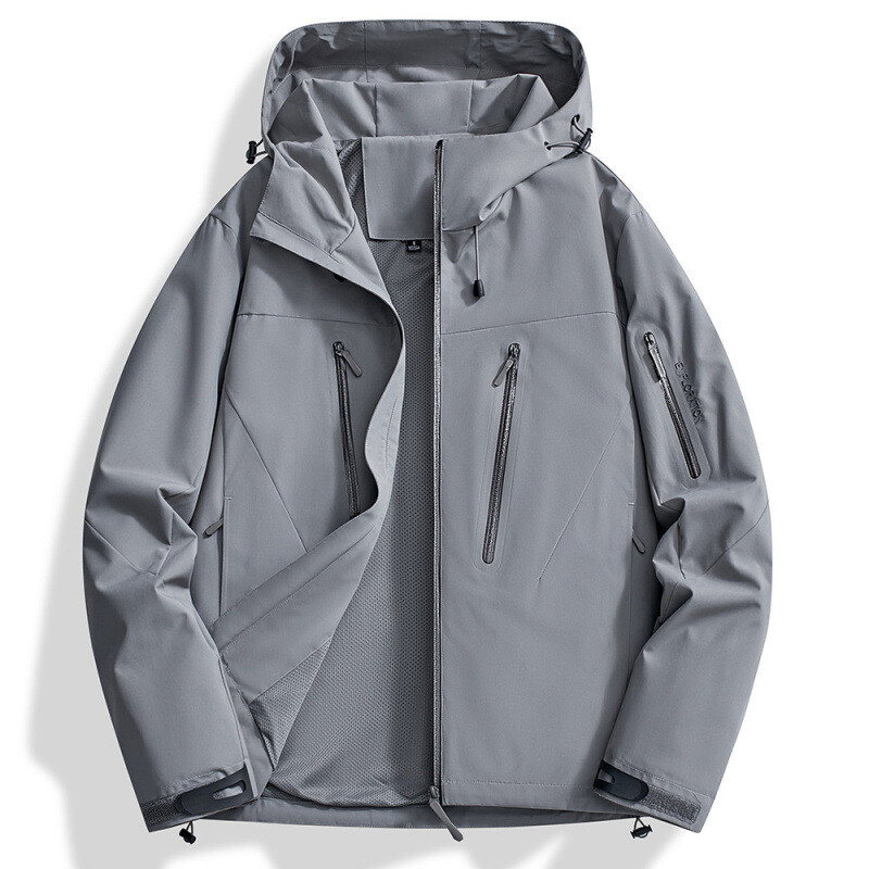 Campera Tácticas Impermeables Resistente Poliéster Unisex Gris Claro