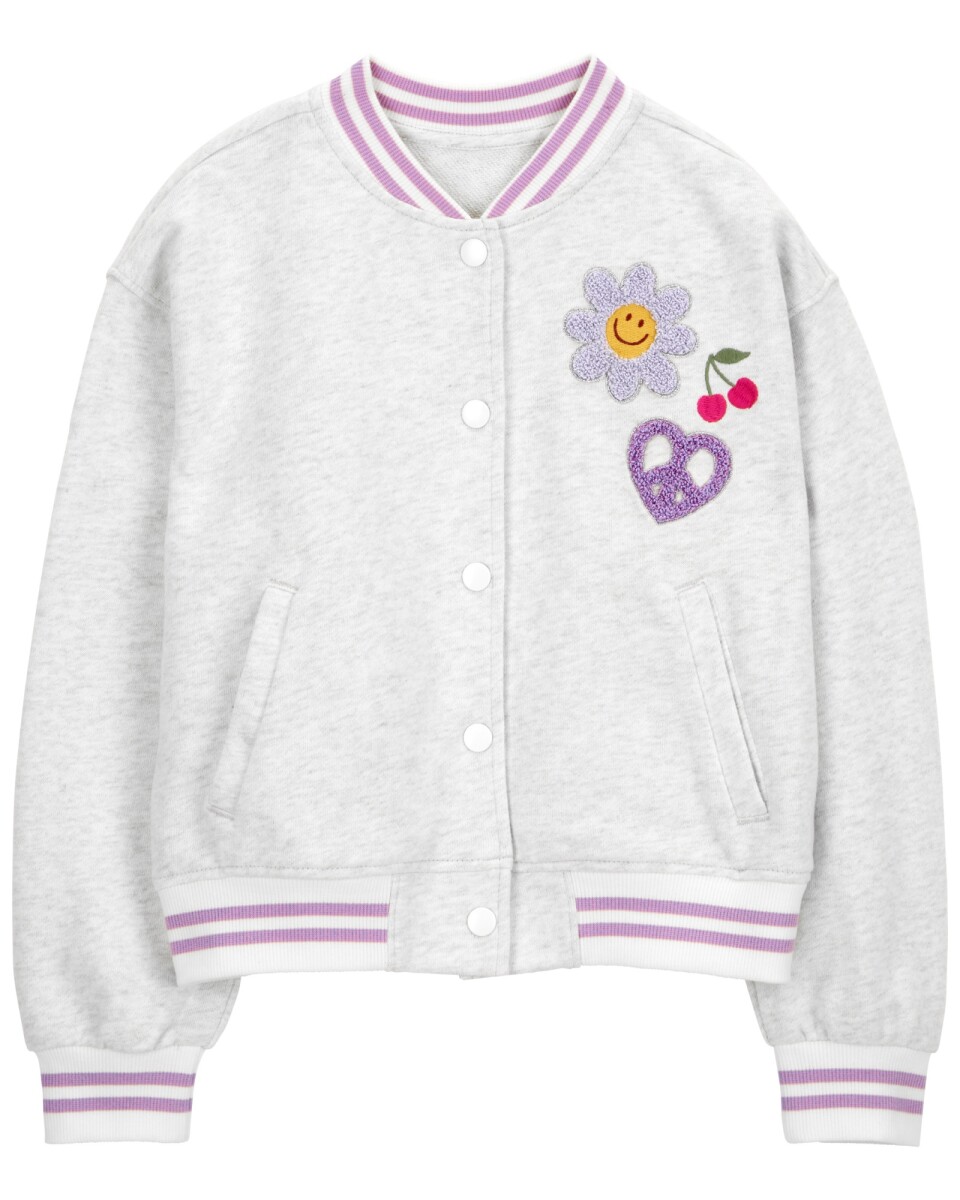 Campera de algodón, con bordados 