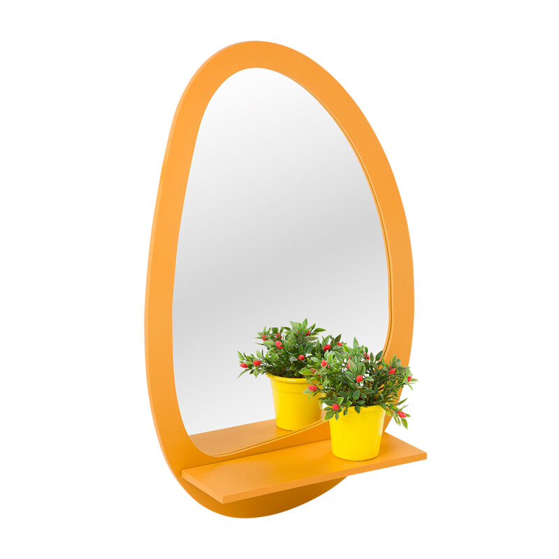 Espejo decorativo con estante Naranja