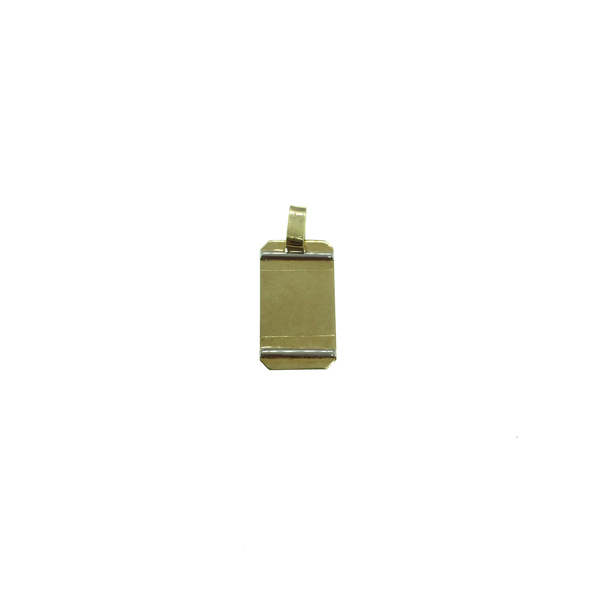 Medalla de oro amarillo 18k "dos lineas" - incluye grabado 