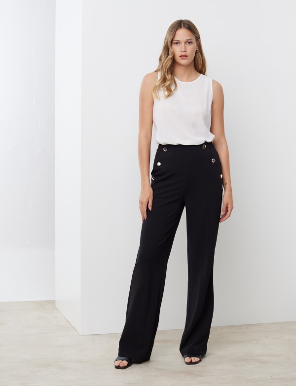 Pantalon Crepe NEGRO