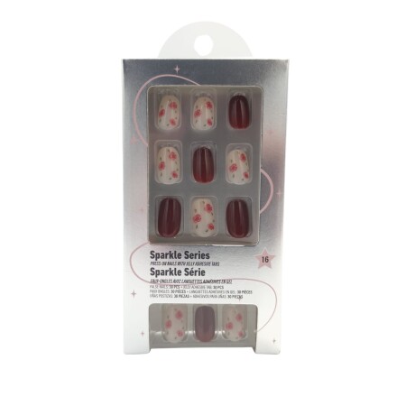 Uñas press on bordo