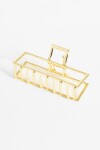 Broche metálico rectangular grande dorado