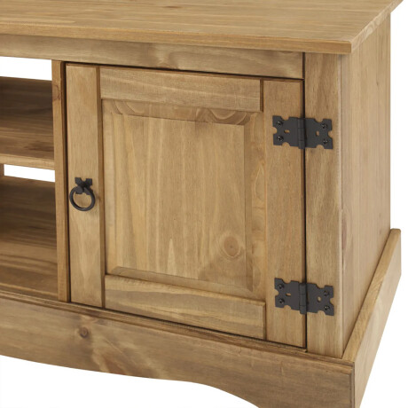 RACK APARADOR PARA TV O AUDIO 2 PUERTAS EN MADERA MACIZA - LÍNEA MEXICANA COLOR MADERA
