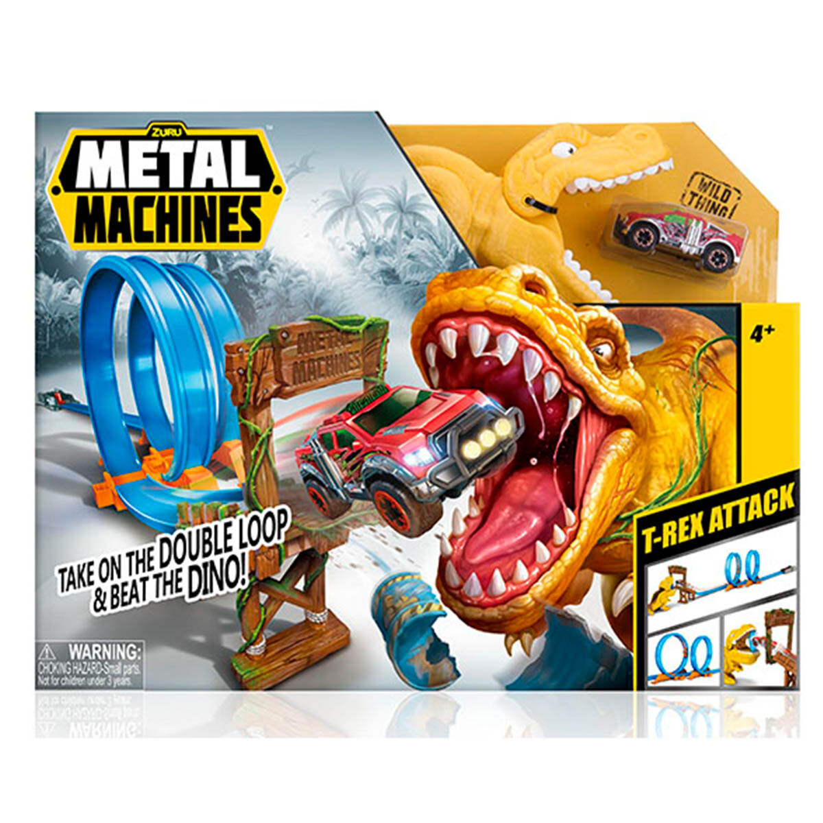 Pista Lanzador Hot Attack C/ Vehículo Metal Machines - Dino 