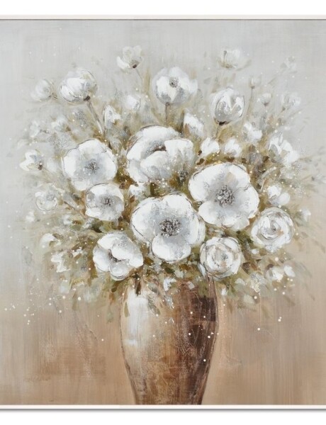 CUADRO CANVAS 60x60cm MARCO FLORES BLANCAS 2 CUADRO CANVAS 60x60cm MARCO FLORES BLANCAS 2