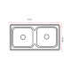 Pileta Cocina Doble Acero Inoxidable 78x42 cm 000