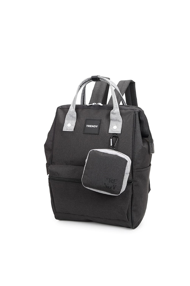 Mochila multicierres combinada con monedero Negro