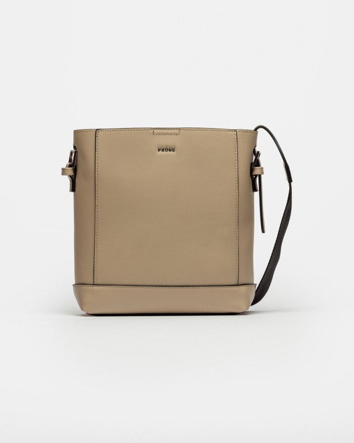 Bandolera Akira en Efecto Cuero Liso Taupe