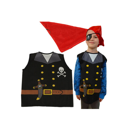 Disfraz Infantil de Pirata – Chaleco con Detalles Dorados Halloween Sc