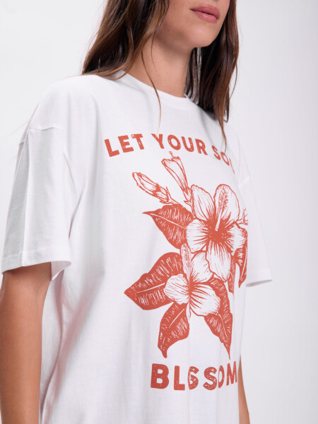 Remera oversize Flor Blanco