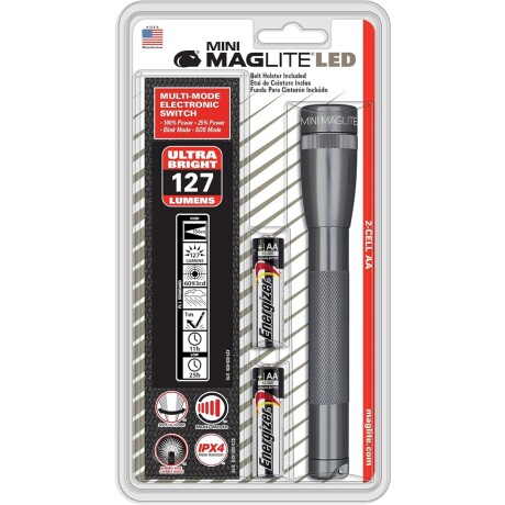 Linterna Mini 127lm con funda y pilas - MagLite Gris