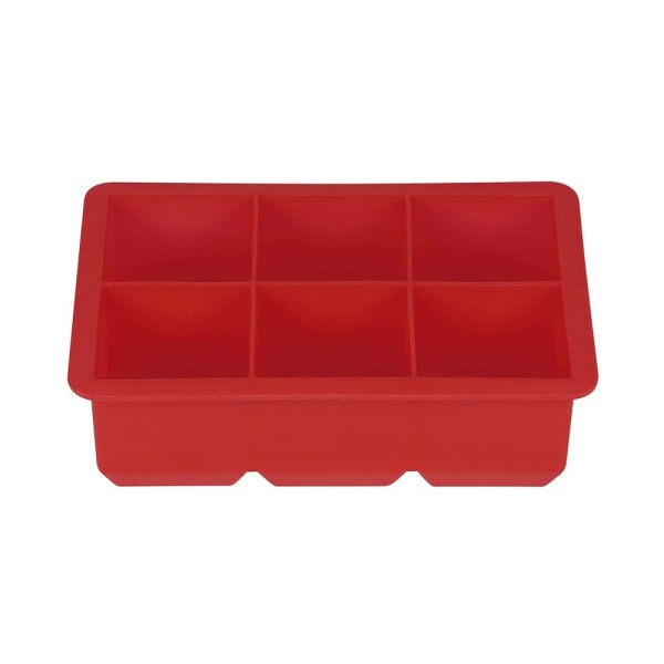 CUBETERA SILICONA 6 CUBOS 16.5X11.5X5CM ROJO