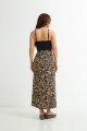 Falda midi estampada MARRON