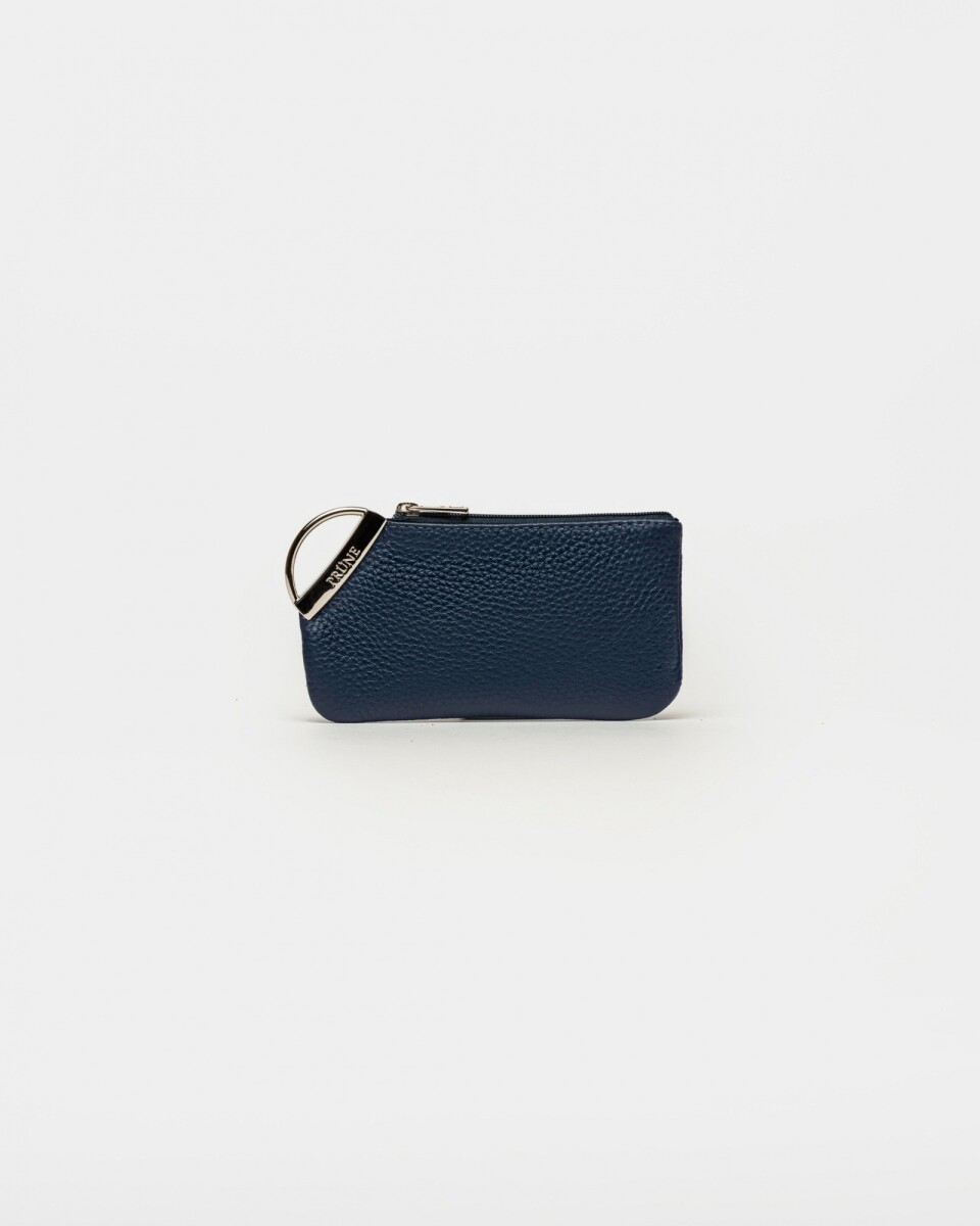 Tarjetero Katy en cuero graneado - Marine Blue 