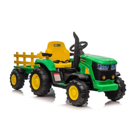 Tractor A Batería Para Niños Con Acoplado - Verde Y Amarillo Tractor A Batería Para Niños Con Acoplado - Verde Y Amarillo