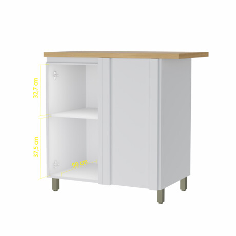BAJO MESADA ESQUINERO 80 CM MDF BLANCO SUECIA