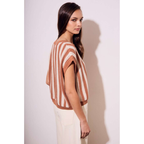 Chaleco Rayado Mocha