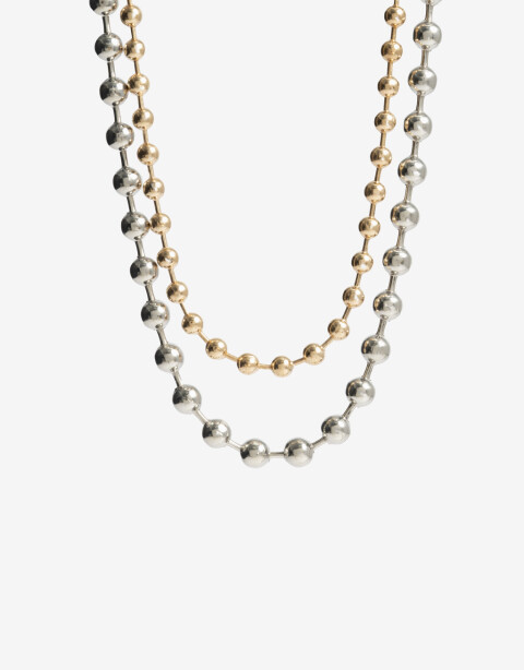 Collares Cortos Metal Set De Collares Biplating - Combinacion Bicolor