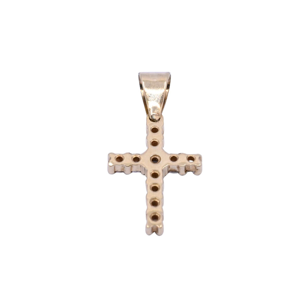 Cruz oro 18k y brillantes engarce 4 puntas. Cruz oro 18k y brillantes engarce 4 puntas.