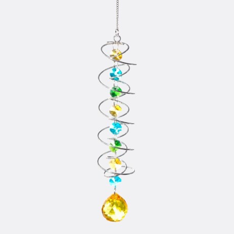 Atrapasol En Espiral De Cristal Varios Colores Amarillo