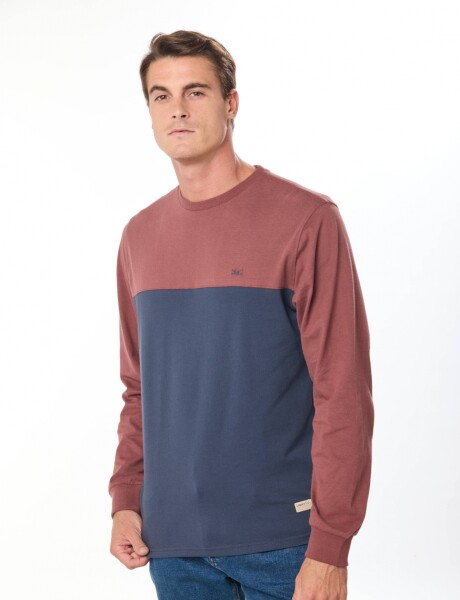 REMERA COMBINADA Bordo