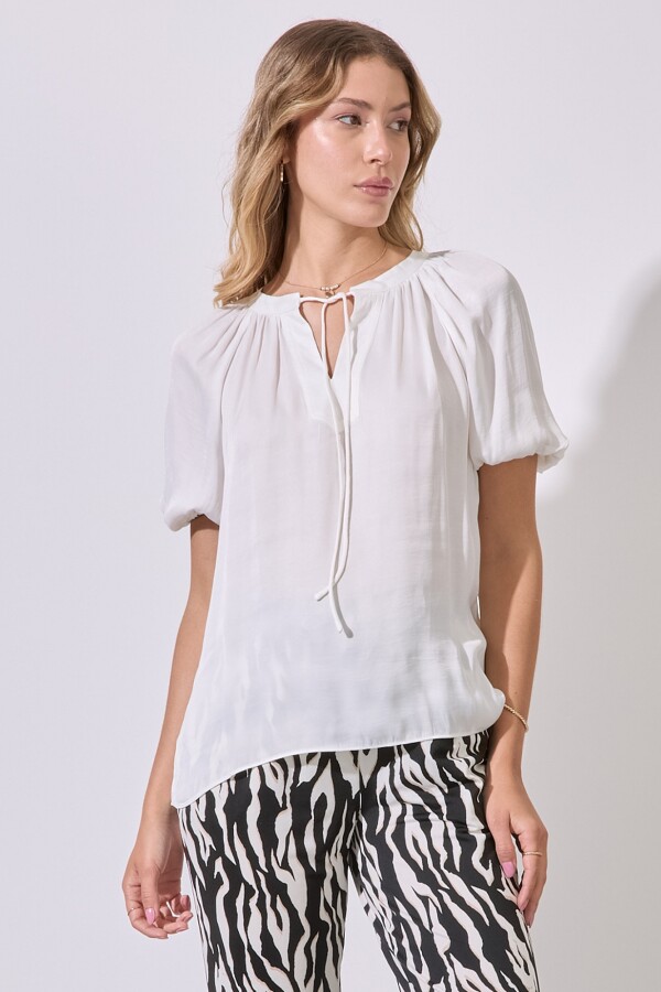 Blusa Saten Lazo CRUDO