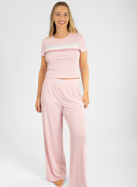 Pijama teen ribb mc Rosado