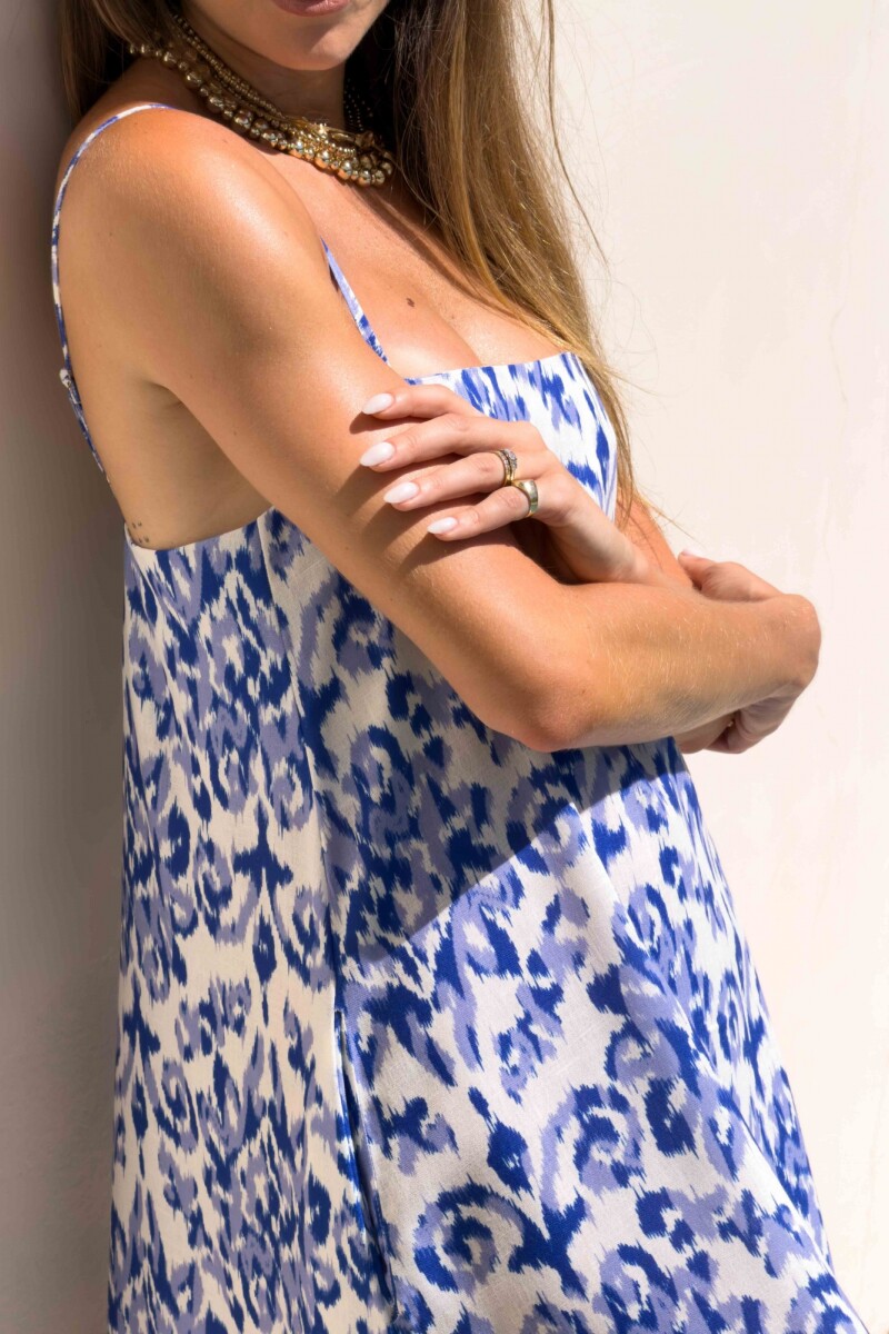 VESTIDO JIMENA MAXI COBALT BLUE IKAT VESTIDO JIMENA MAXI COBALT BLUE IKAT