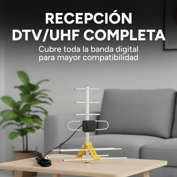 Antena Digital Exterior Soporta Full Hdtv 1080p Tv Canales Color Blanco
