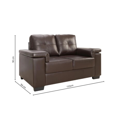 Sillon 2 cuerpos Eco Cuero Luares Chocolate