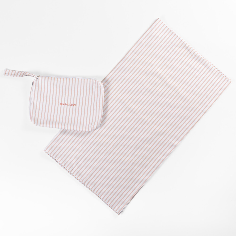 Necessaire y Manta Verano Rayas Rosa