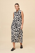 VESTIDO LITA PRINTED Negro/Blanco