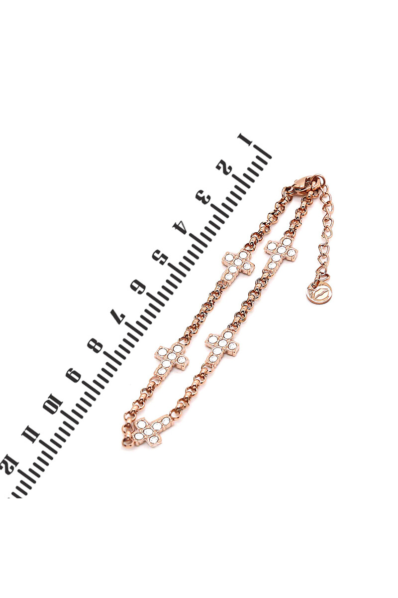 Pulsera Cruces con piedras Oreiro dorado