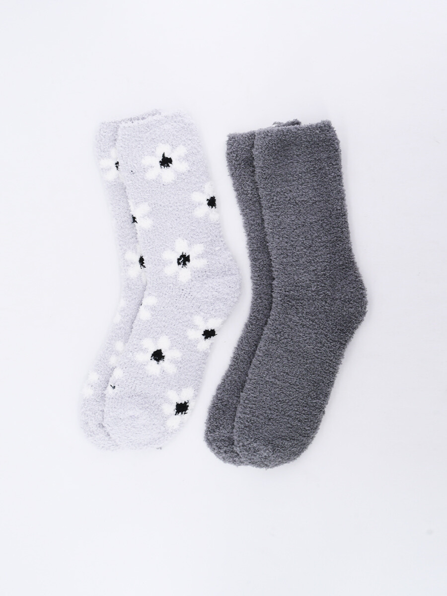 MEDIAS CHENILLE PACK X 2 - ESTAMPADO 1 