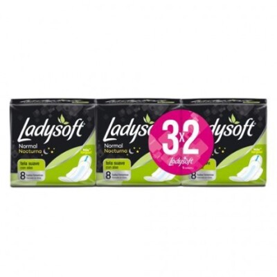 Toallas Femeninas Ladysoft Nocturnas Normal 8 Uds. 3x2. Toallas Femeninas Ladysoft Nocturnas Normal 8 Uds. 3x2.