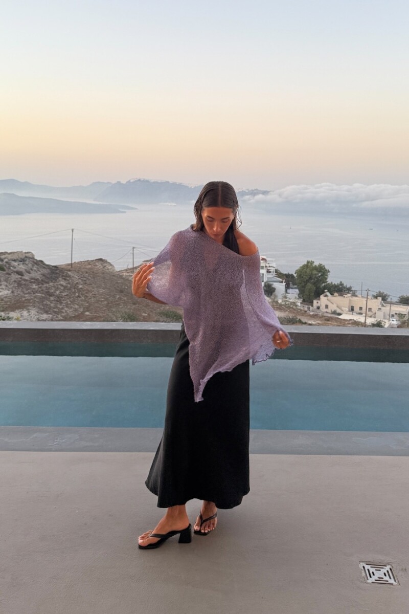 Poncho Fira Lila Lurex