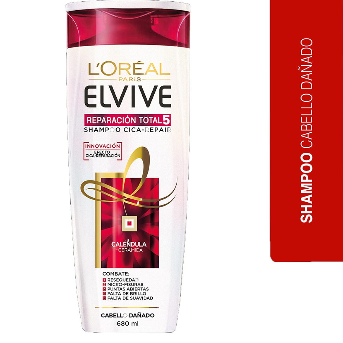 Shampoo Elvive Reparación Total 5 680 ml – Cabello Fuerte y Saludable