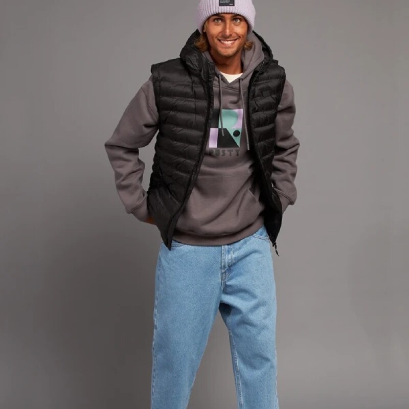 Chaleco Hombre Nylon Rusty Negro