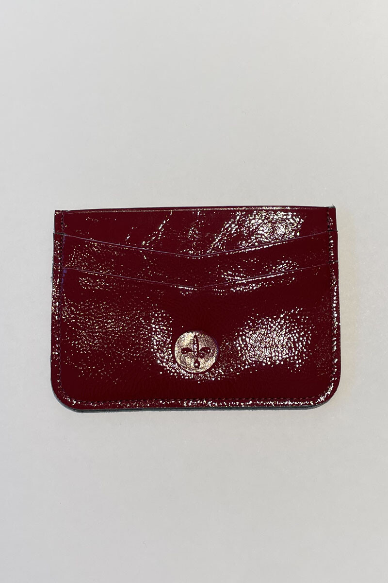 Tarjetero Maxi - Charol cherry 