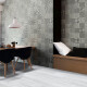 Porcelanato Blanco Y Negro Decorado 22.5X22.5Cm Piso Pared GAMAS DE BLANCO