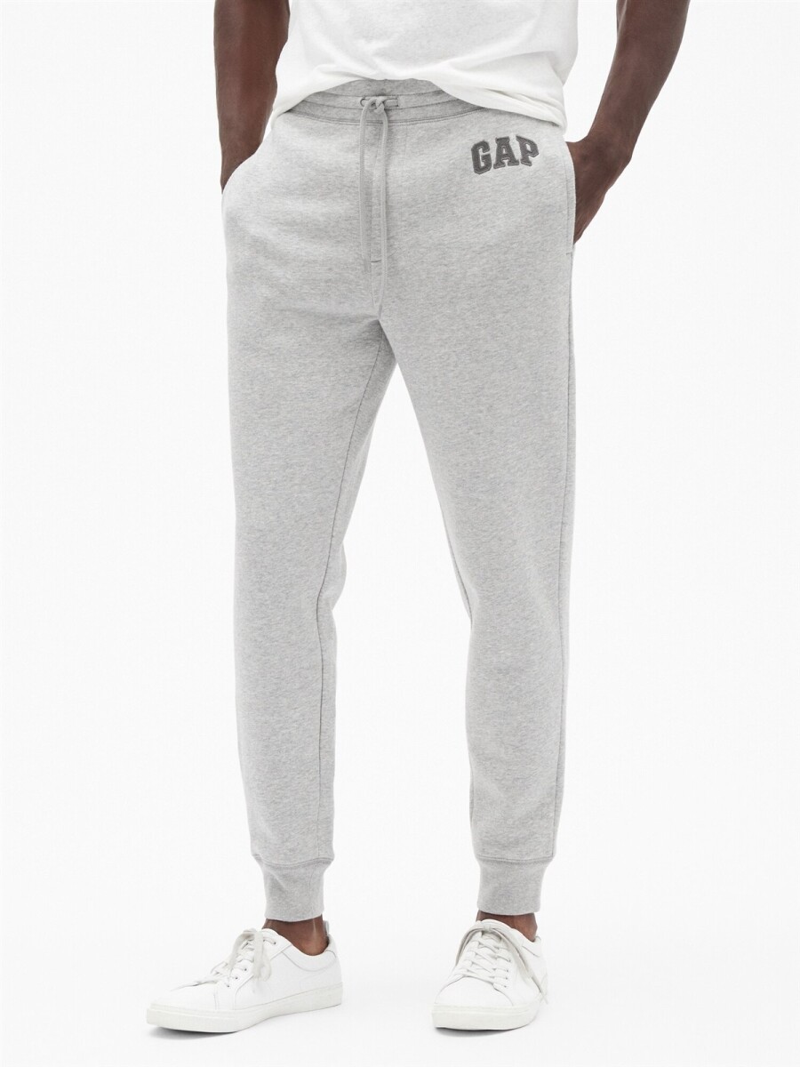 Pantalon Deportivo Con Felpa Logo Gap Hombre - Light Heather Grey 