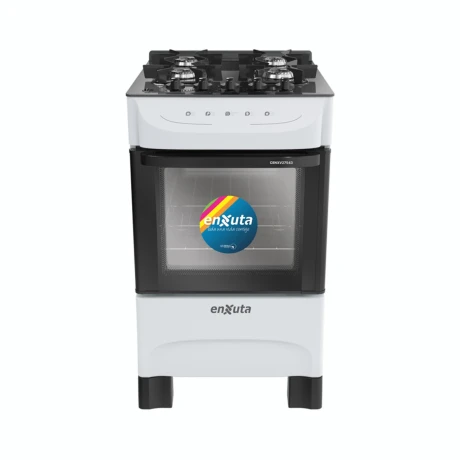 COCINA MULTIGAS ENXUTA CENXV27543 MESADA VIDRIO Cocina A Gas ENXUTA CENXV27543W 4 Hornallas Encendido Eléctrico