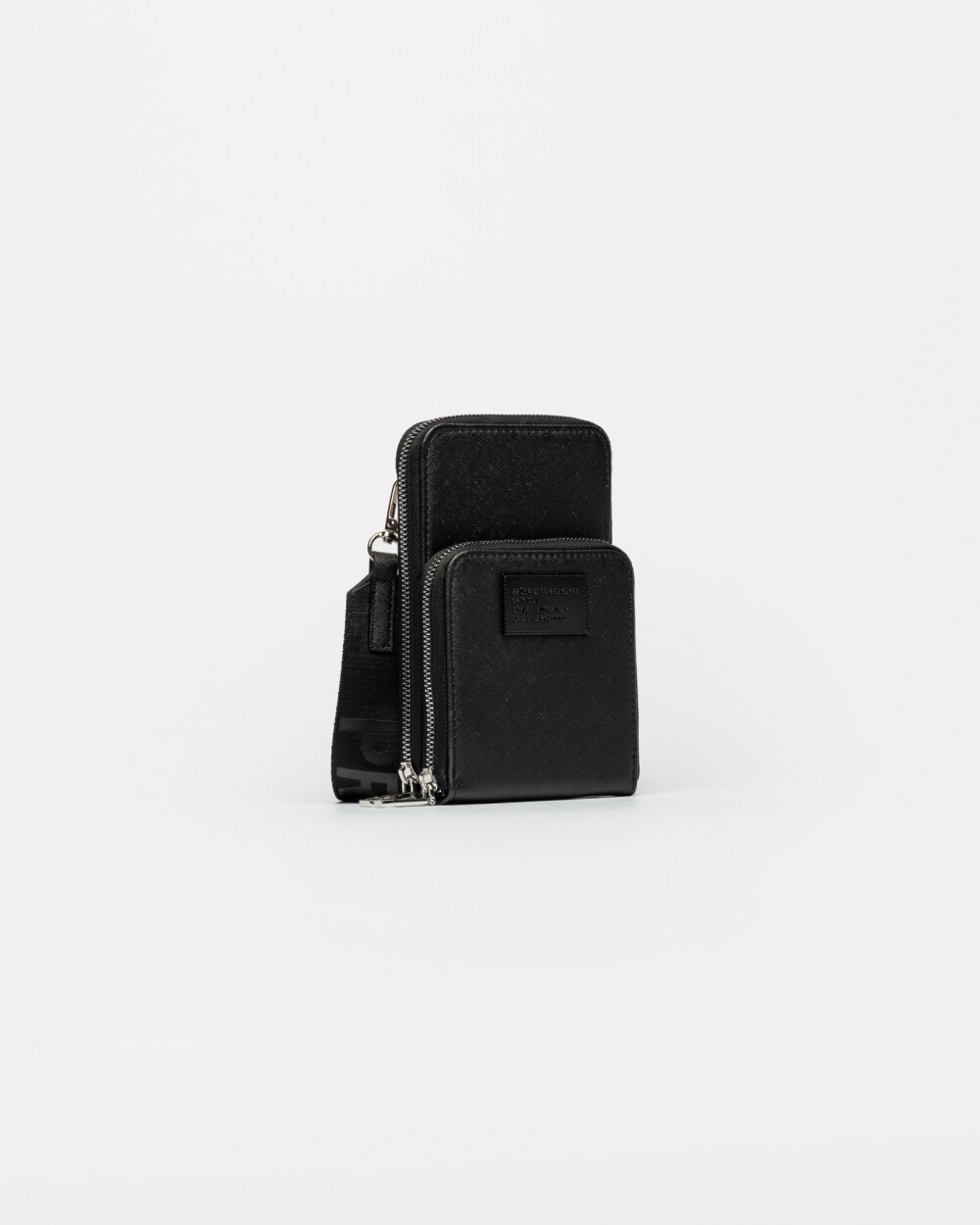 Porta Celular Penny en Efecto Cuero Zaffiano Negro