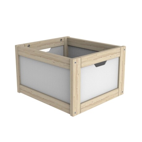 Cajonera Aspen Negro Con Madera Clara Blanco/natural